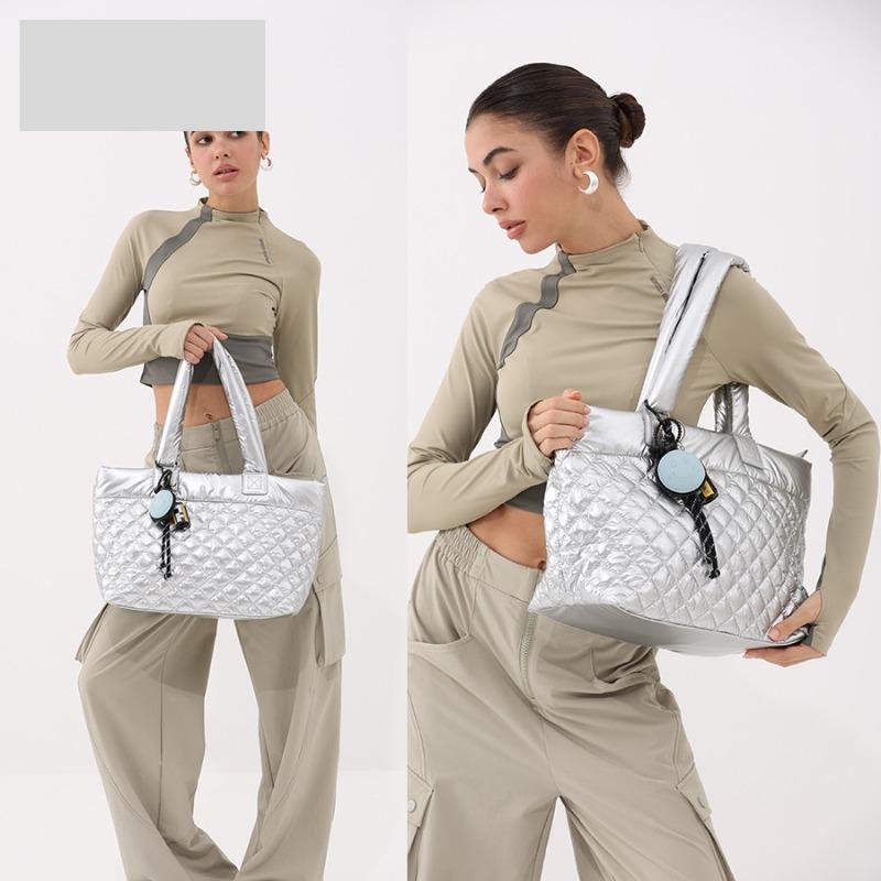 Große Tragetasche mit Rautenmuster und Baumwollhandtasche Eine modische Ein-Schulter-Tasche für Frauen