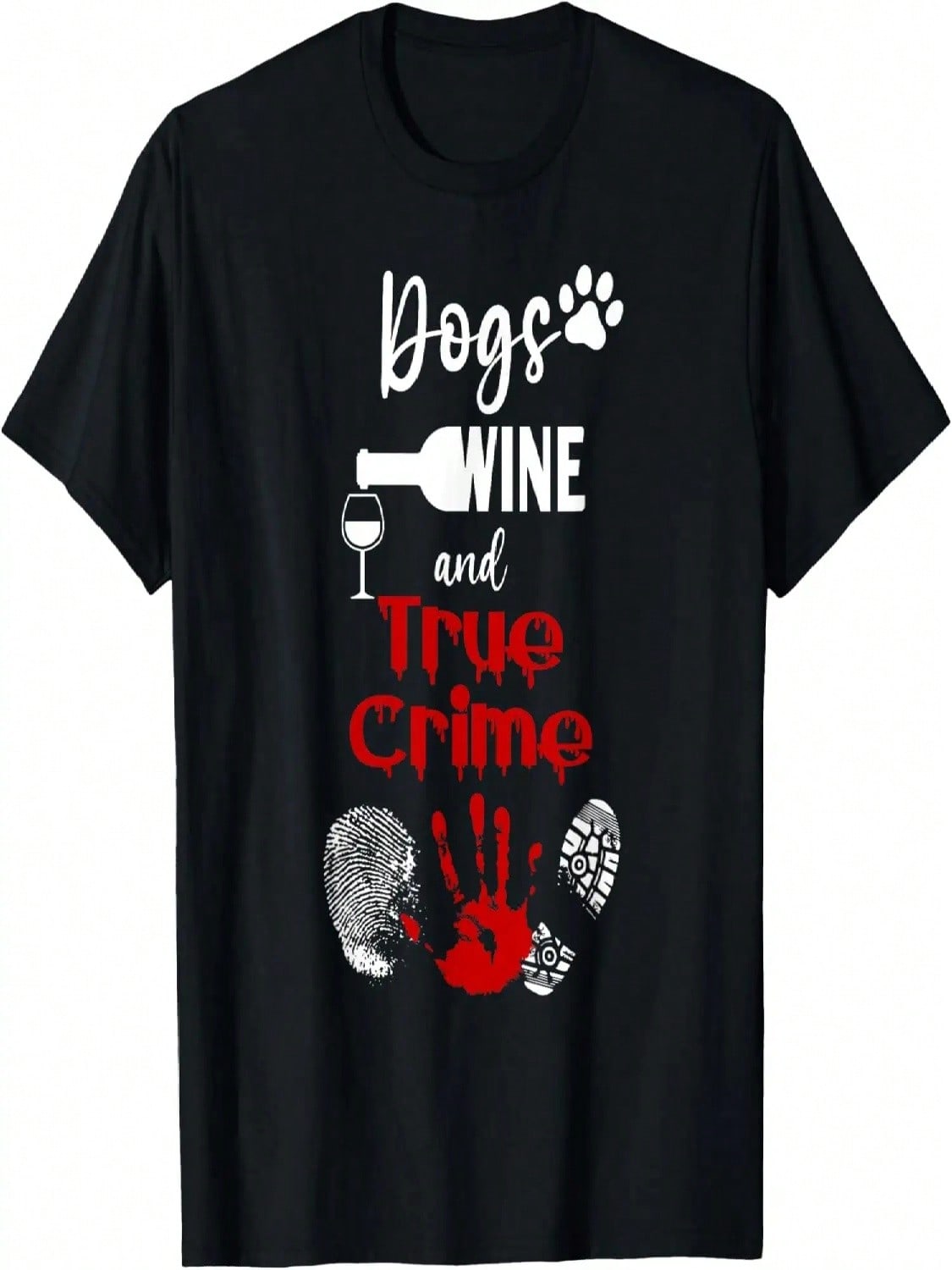 Watching Crime Shows Love Dogs Wine And True Crime T-Shirt S разноцветный