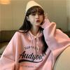Women Warm Soft Hoodies Padded Thickened Hooded Sweater Loose Student Temperament Retro Leisure Fall and Winter Hooded Sweater Tops