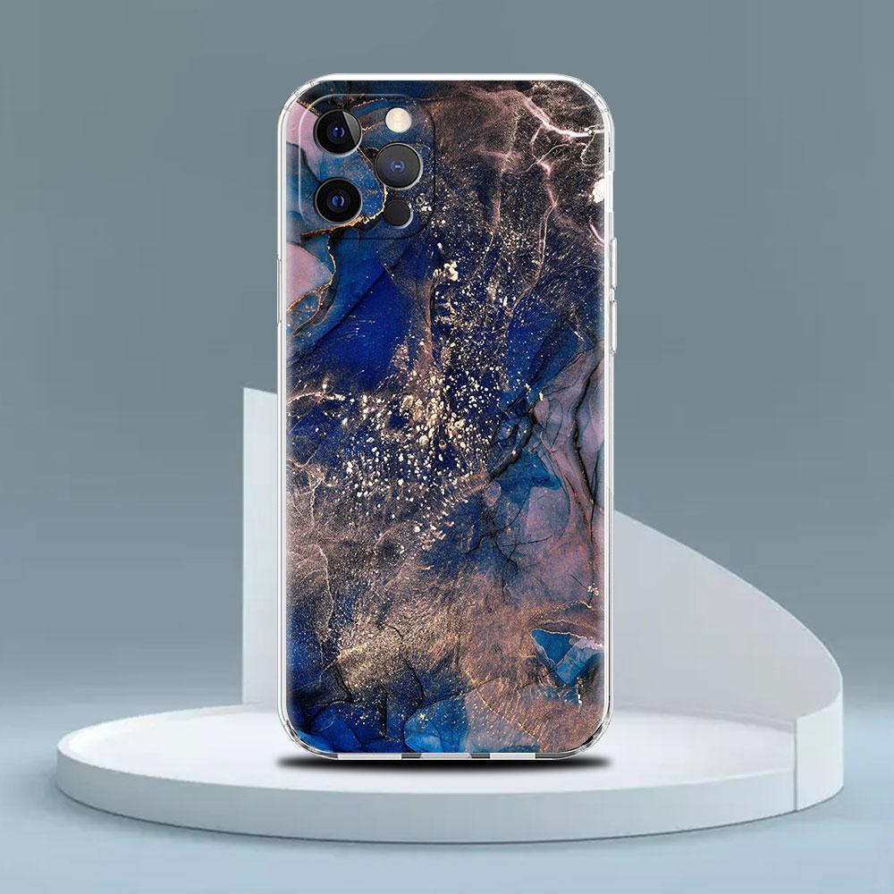 Clear Case For Apple iPhone 13 Pro 11 14 12  7 8 Plus SE 2022 XR X XS Max 6 6S Silicone Phone Cover Marble Pattern
