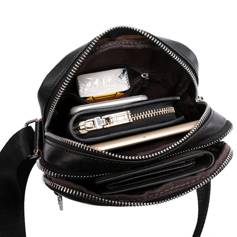 High Quality Men's Genuine Leather Briefcases Middle Size Male Leather Messenger Bags Black Men Shoulder Bag Cross body Bags sac