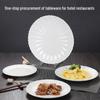 Chrysanthemum Ceramic Plate - Floral Shallow Round Plate for Snacks & Steak - Chinese Style