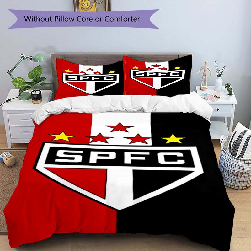 Paulo Fc Emblem Printed Pattern Duvet Cover Set – includes 1 duvet cover and 2 matching pillowcases Bedroom decor Christmas gifts