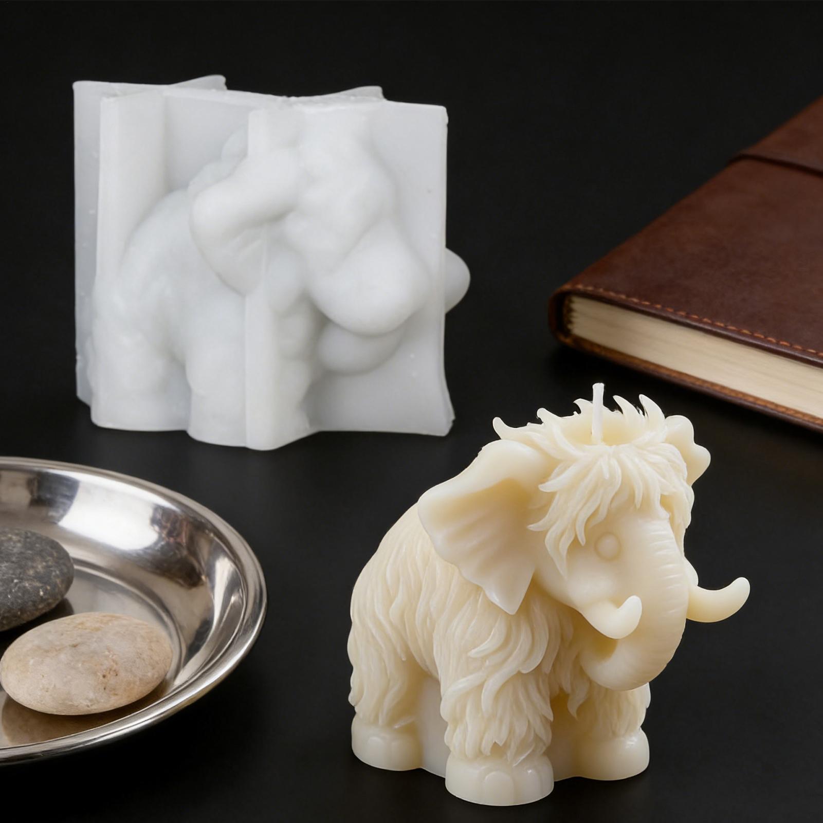 

3D Ma-mmoth Silicone Mold Candle Making Molds Quick Release Reusable Non Stick DIY Crafts Resin Clay Mold Home Decoration CN
