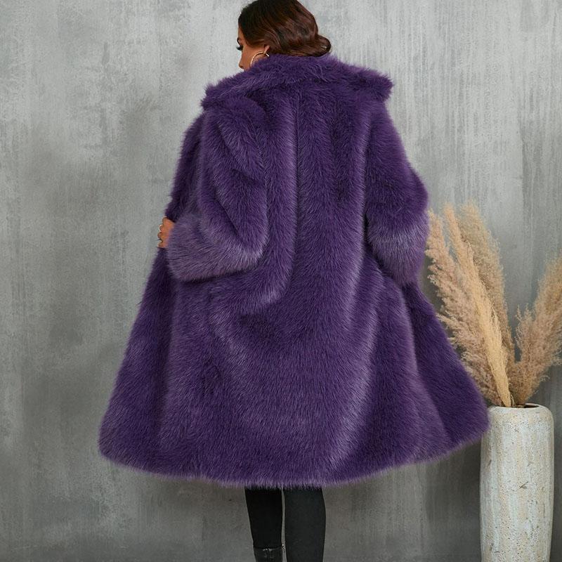 Pelz & Kunstpelzmantel Revers Nachbildung eines Fuchspelzmantels Winter Damen Pelzmantel Mode Temperament Warmer Damen Pelzmantel H217