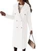 Women's Spring 2025 Versatile Woolen Double-Breasted Long Sleeve Coat with Welt Pockets