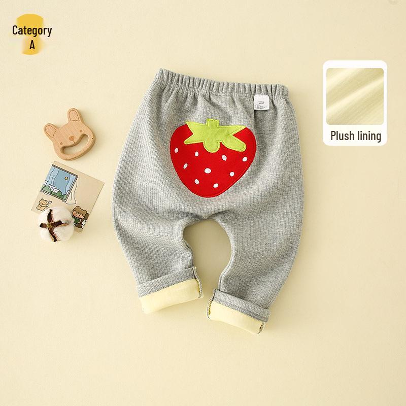 2025 Herbst/Winter Cartoon Fleecehosen für Kleinkinder (0-3 Jahre) - Unisex Lange Hosen