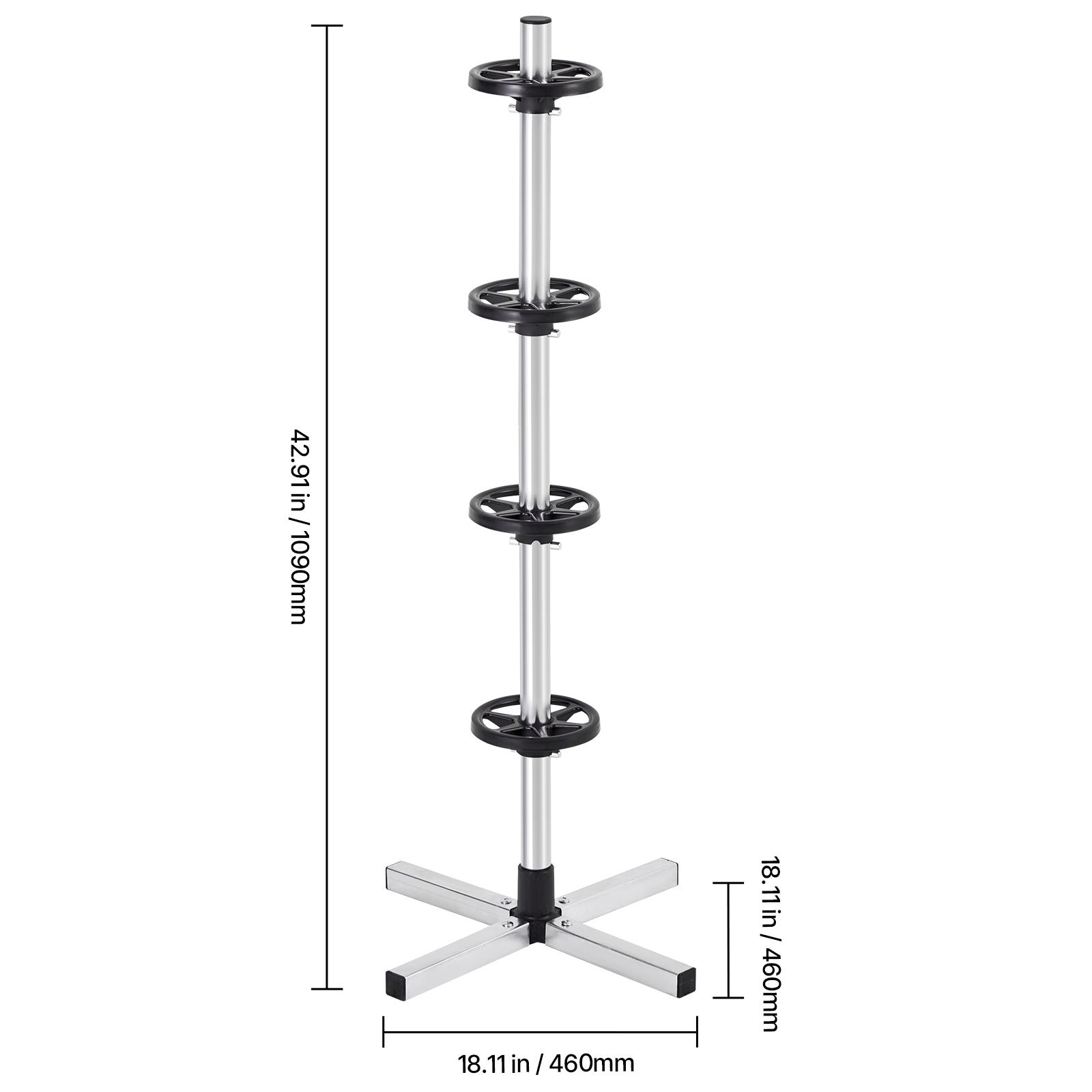 

SucceBuy Стойка для шин на колесах Сверхпрочная стальная стойка-дерево для 4 шин с дисками Грузоподъемность 220 фунтов для гаража мастерской