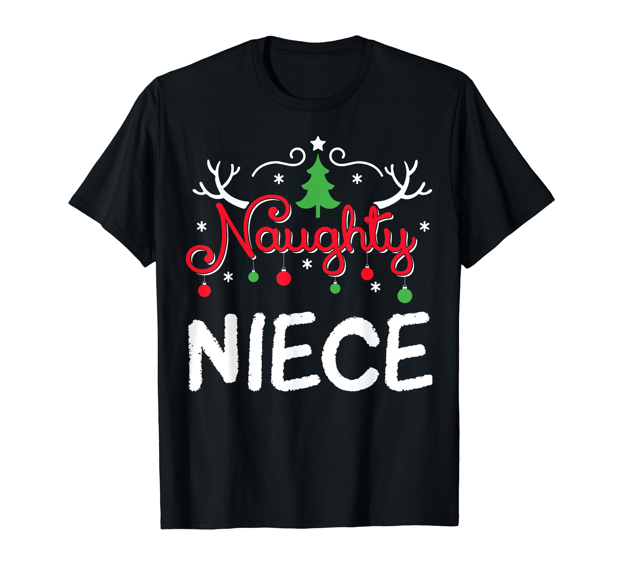 

Naughty Nice Christmas Graphic - Funny Women Ugly Christmas T-S T-Shirt