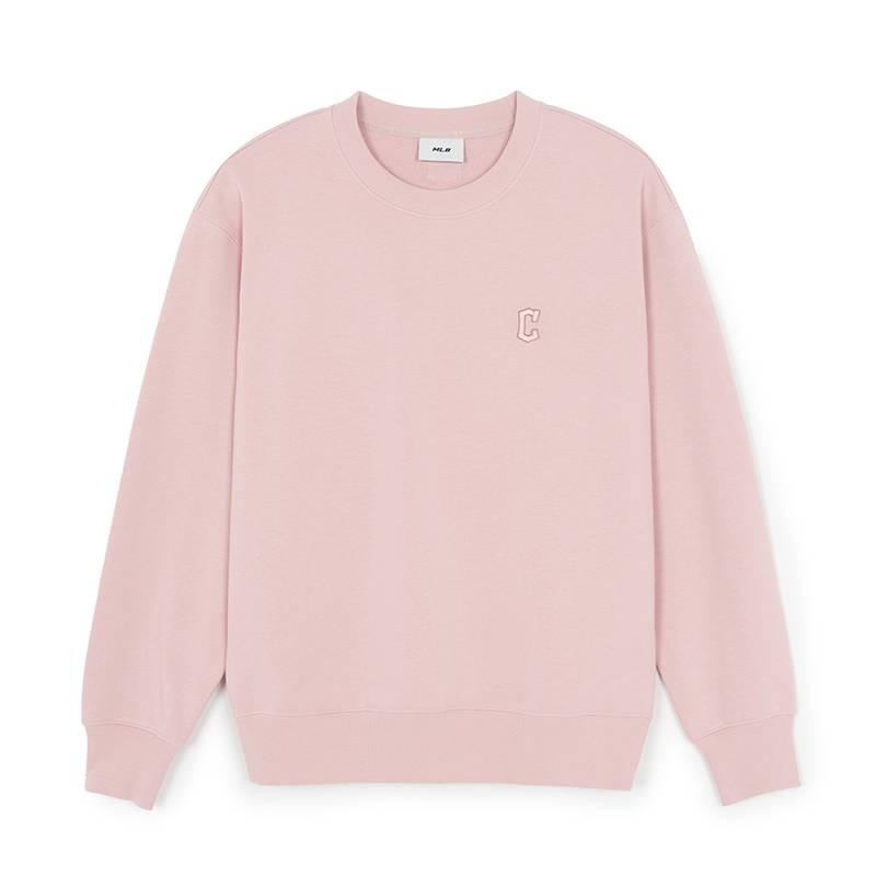 MLB Sweatshirts Unisex Cleveland Indians/Light Pink Crew Neck Moderate 3AMTB0161-45PKL S