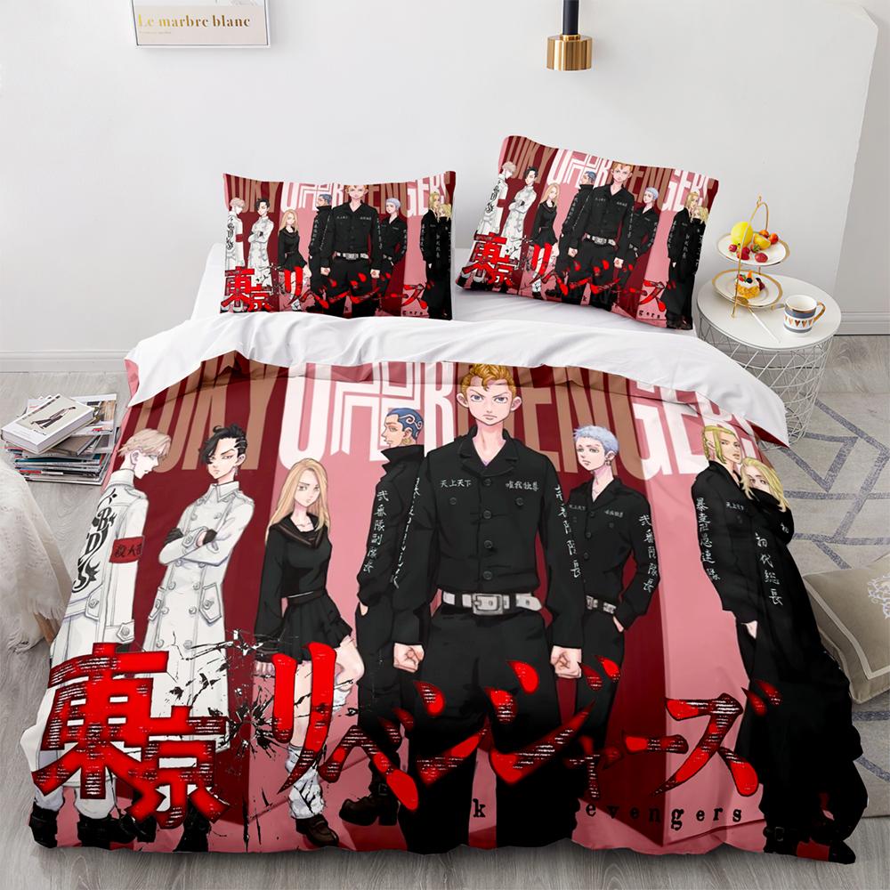 New Anime Tokyo Revengers Bedding Set Single Twin Full Queen King Size Bed Set Adult Kid Bedroom Duvet Cover Sets Home Textiles