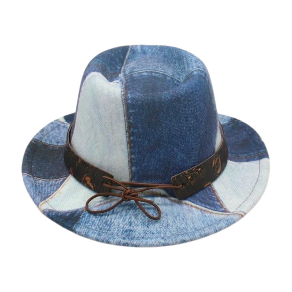 Skull Accessories Vintage Denim Splicing Top Hat Holiday Ethnic Premium Jazz Hat Children'S Hat