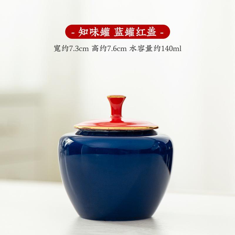 Malá keramická dóza na čaj Uzavíratelná nádoba Dóza na goji bobule Kosmetika Čínský styl Červená dárková krabička Sada Přizpůsobitelné logo