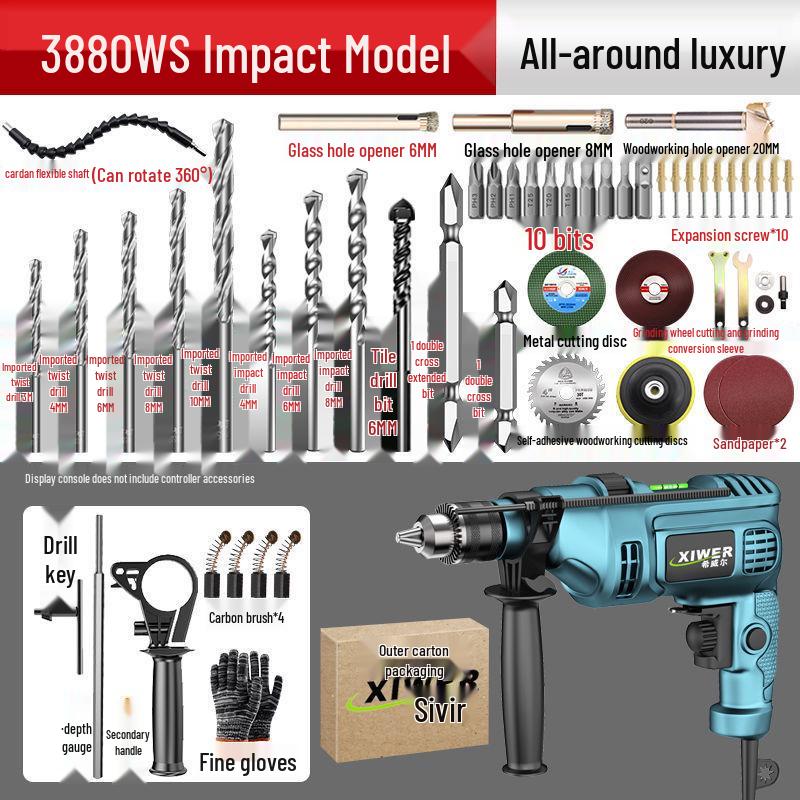 Electric Impact Drill Hand Tool Set for Wall and Household Use