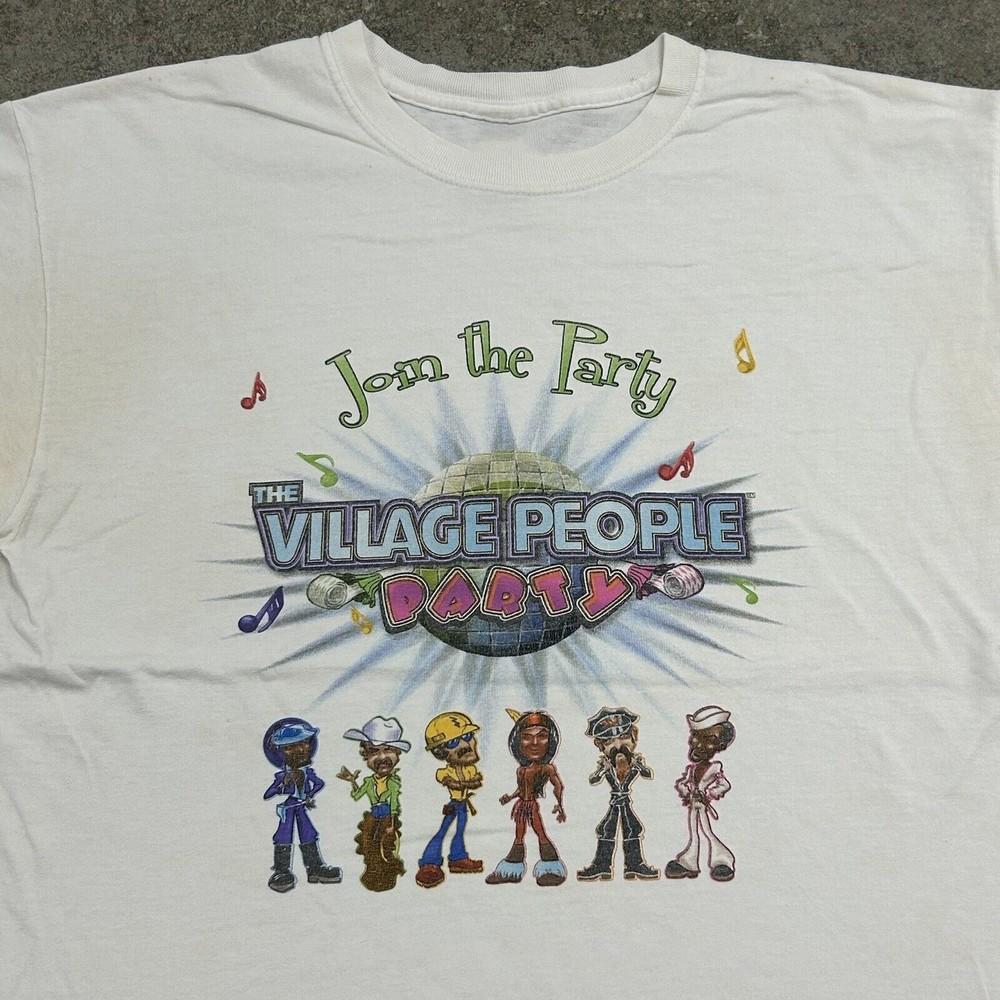 Группа Village People Присоединяйся к вечеринке Белая Унисекс Футболка EN631 Унисекс Футболка S