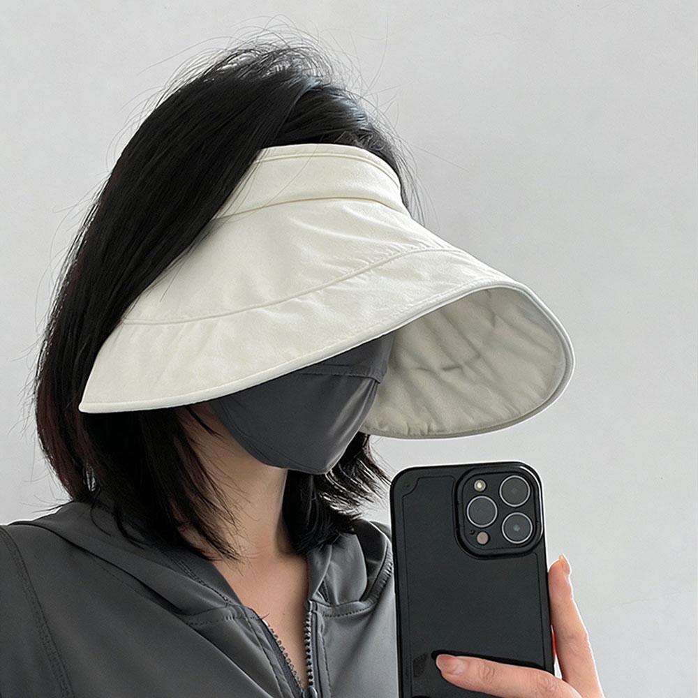 Foldable Sun Hats For Women Wide Brim Empty Top Visor Cap Outdoor Uv Protection Female Adjustable Sunscreen Hat Sport Visors