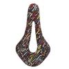 Bicycle Leather Soft Saddle Double Track Seat Tube Mountain Bike Hollow Seat Cushion for CyclingBlack