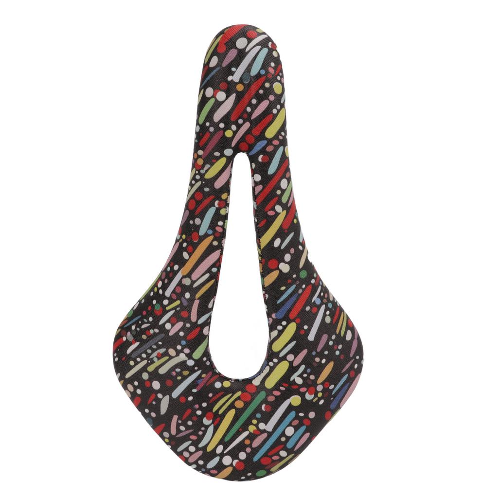 Bicycle Leather Soft Saddle Double Track Seat Tube Mountain Bike Hollow Seat Cushion for CyclingBlack