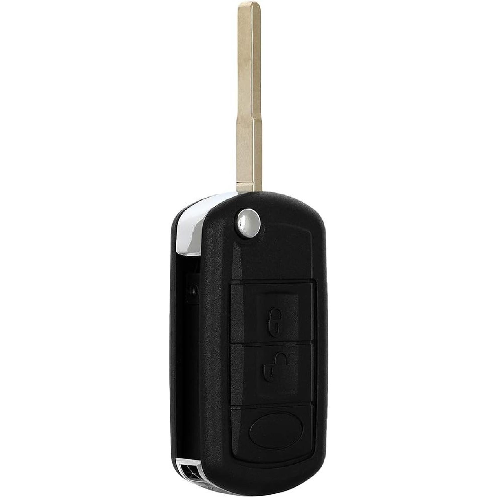 

cciyu 1 X Flip Key Fob Uncut Blade (SHELL CASE) 3 Buttons Replacement for 2005-2011 for Land Range Rover Range Rover Sport /LR3/Range Rover with FCC: