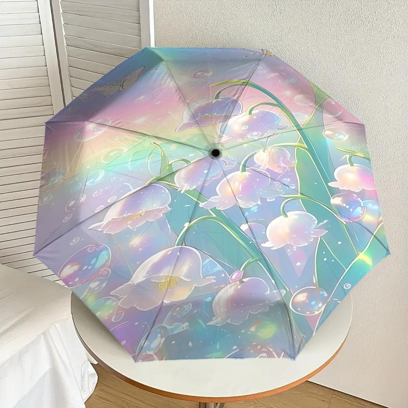 Enchanted Garden Umbrella: A Magical Companion for Outdoor Adventures, Auto-Opening & Closing, Lightweight and Durable 055