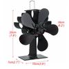 5-Blade Heat Powered Stove Fan for Wood Log Burner Fireplace Quiet Environmental Fan Heater Tool Efficient Heat Distribution