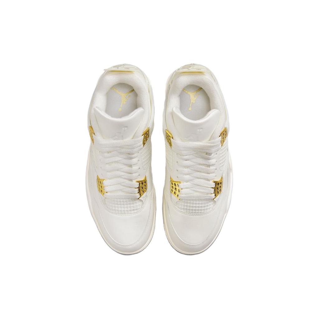 Air Jordan 4 Retro Metallic Gold Moteriški sportbačiai Kreminiai Buriniai Juodi AQ9129-170