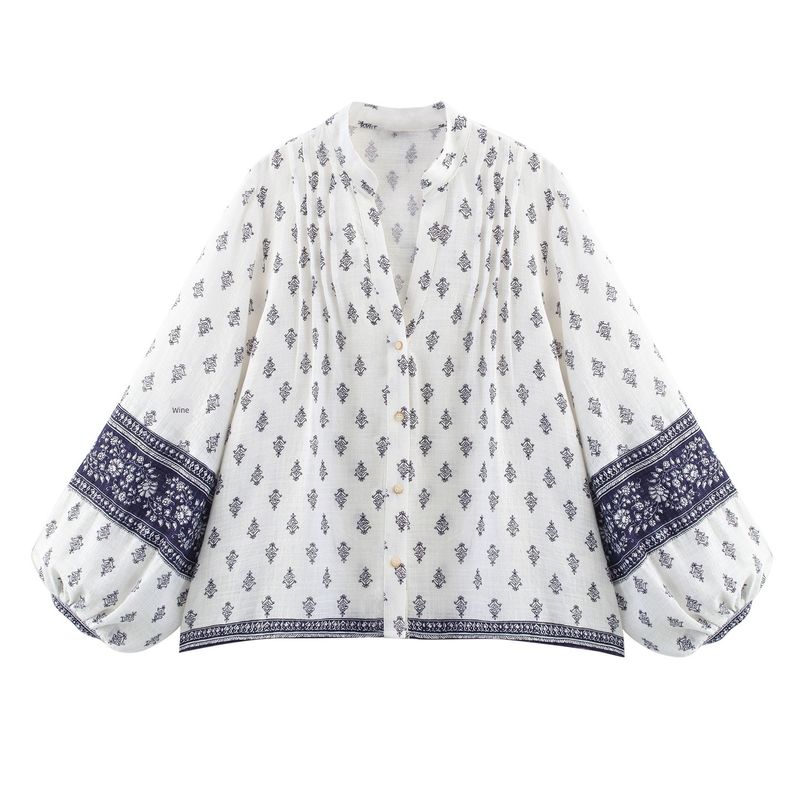 

Kaslead New Arrival Women s Clothing Fashion Style Fashion Minimalist Puff Sleeves Print Shirt 5029083 066 Image color L