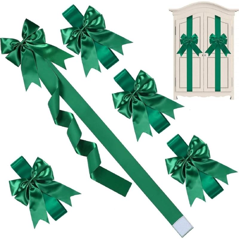 Versatile Festival Bowknot Decoration For Hanging On Doors Wall And Cabinets Polyester Christmas Accent