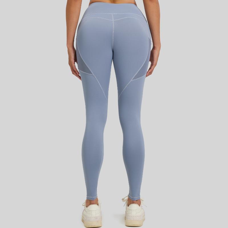 Mesh Side Pocket Sports Fitness Pants Running Elastic High Waist Hip Lift Yoga Pants Women's Thin