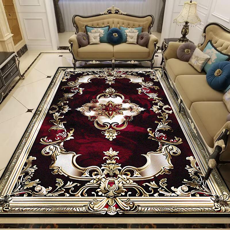 European Style Large Size Luxury Rugs Living Room Flower Design Fluffy Room Decor Bedroom Carpet Easy Cleaning Sofa Table Mat