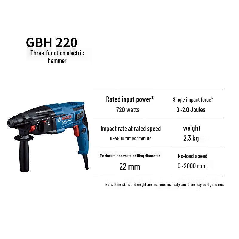 Bosch GBH 220 Professional Rotary Hammer Drill CN plug (adapter included)