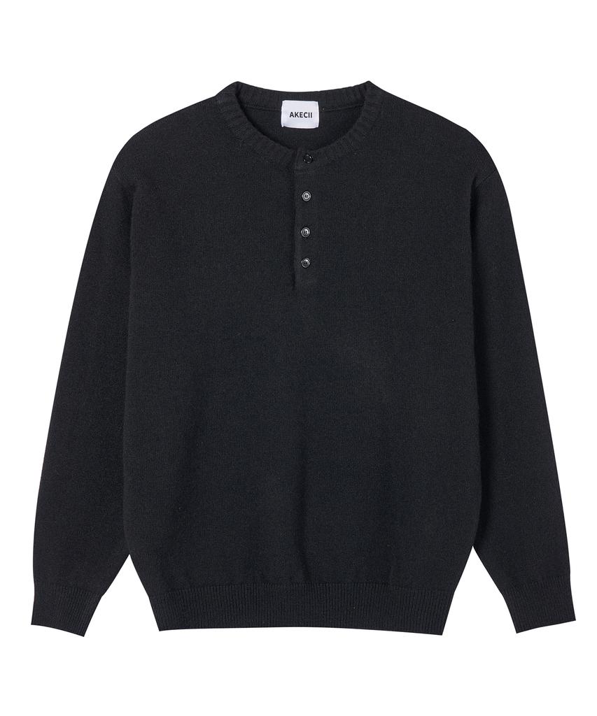 Akesi Marc Henley Neck Knit_Black