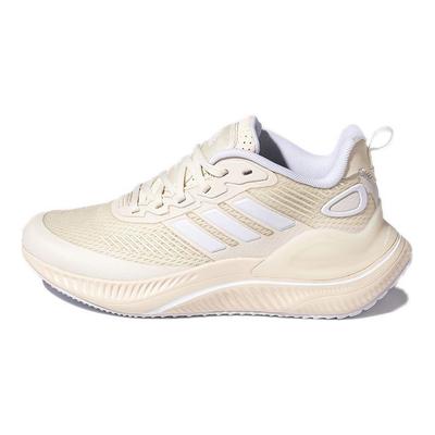 Alphamagma Bequemes Gewebe Langlebig Atmungsaktiv Low-Top Trainingslaufschuhe Damen Sneaker Beige GV7920