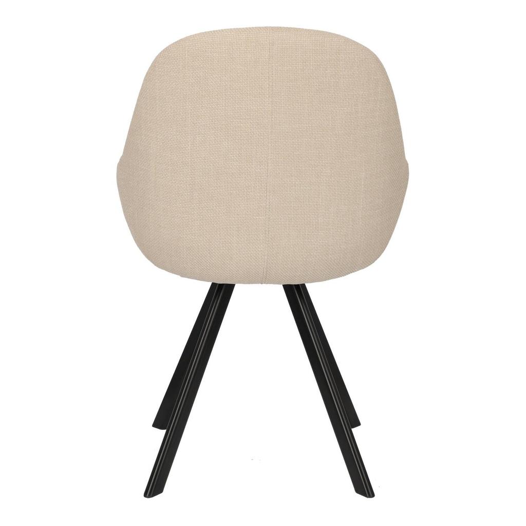 Nels Stuhl beige schwarz gepolsterte Beine