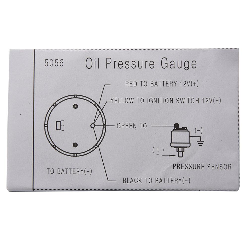 Universal 52MM Racing Gauge Oil Pressure Gauge 0-7 Bar Oil Pressure Meter 1/8NPT Oil Press Sensor for Car White LED Light Custom