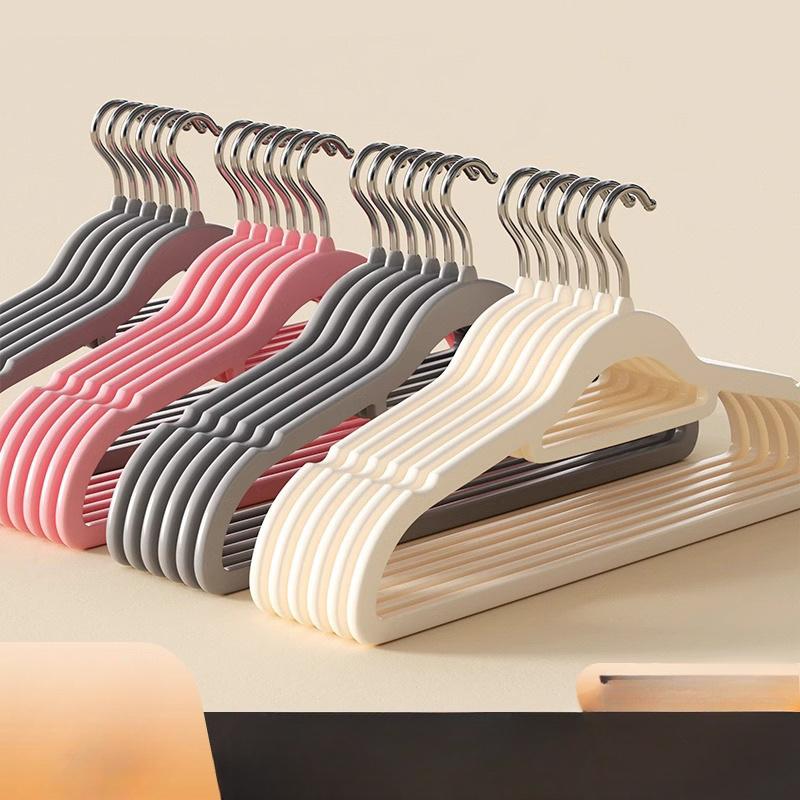 Household Flocking Garment Rack Anti-slip Garment Support Rackclothes Drying Store Shoulder Corner Traceless Hanging Wardrobe Storage