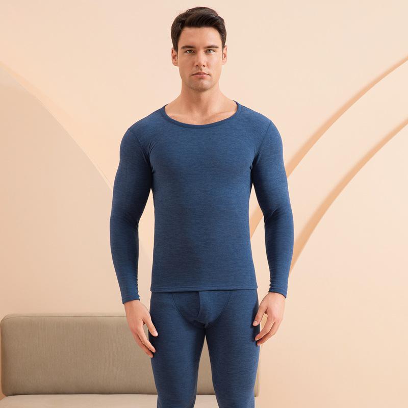 Men's and Women's Wool Silk Thermal Underwear Set – Warm, Thick, Velvet-Lined, Autumn Pants for Couples