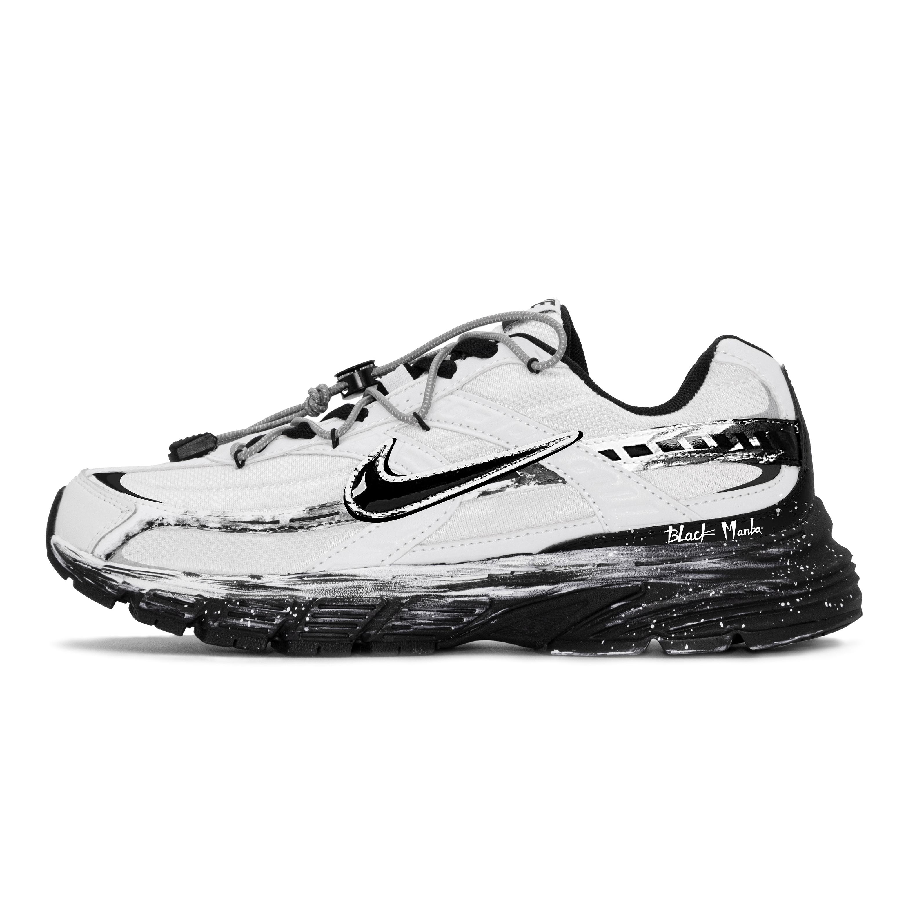 

Nike Initiator Breathable Lightweight Breathable And Lightweight Low top Running Shoes Unisex Black White 394055-100(Team177-) 44