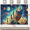 2D Kids Book Galaxy Backdrop Banner - Magical Reading Space Photo Background