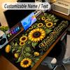 Floral Garden Theme Personalized Mouse Pad Custom Name Text Non Slip Desk Pad For Laptop Office Desktop