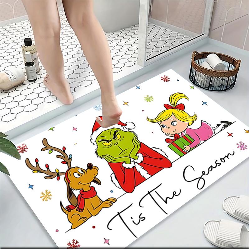 Christmas Spirit Carpet Rug Soft Washable Antislip Home Living Room Sofa Mats Personalized Christmas Rug