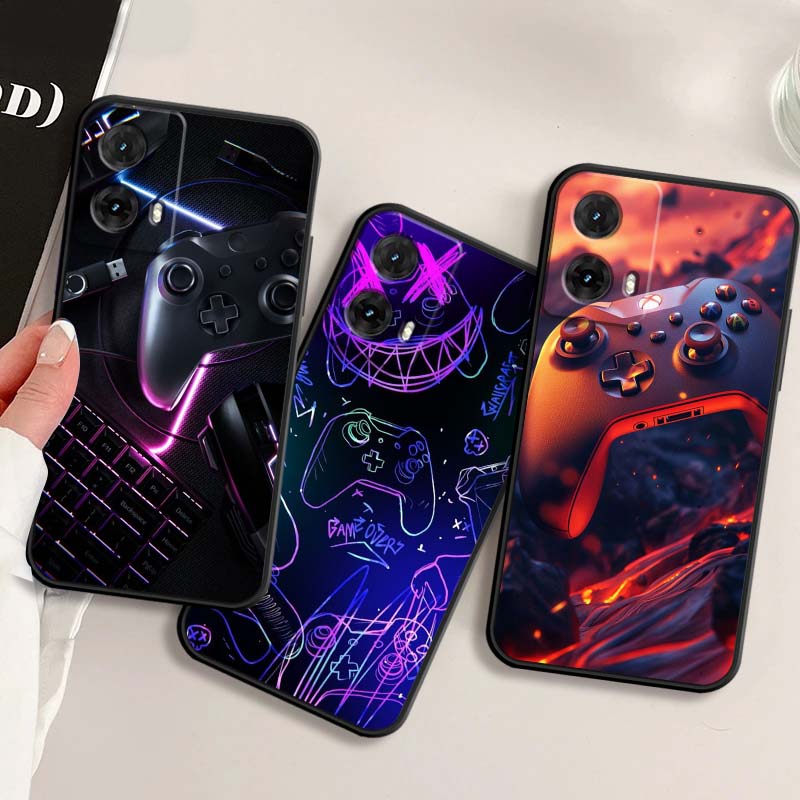 Creative game controller Phone Case For Motorola G85 Edge 50 G24 G35 G14 G04 40 G72 G34 G G54 G13 G32 5G Black