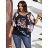 Plus Size Women's Chiffon Shawl Fake Two Piece T-Shirt
