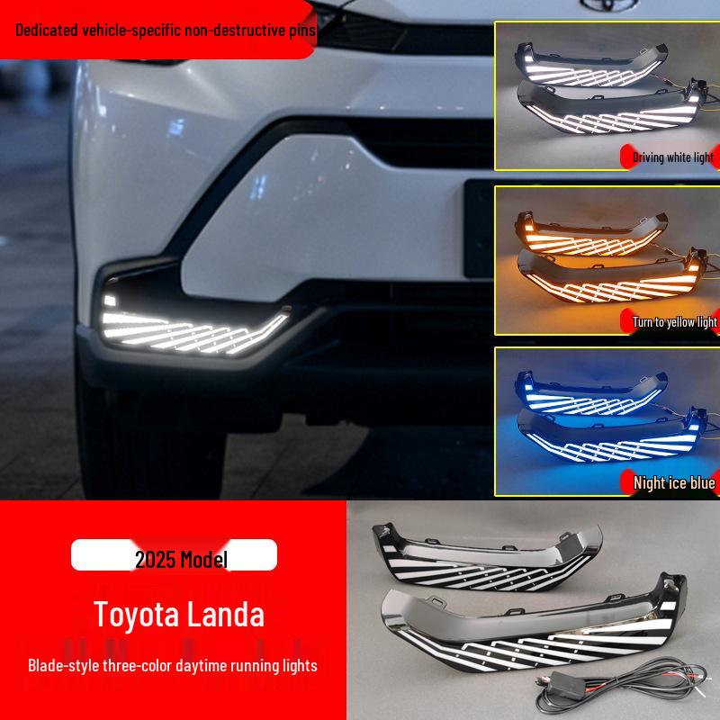 Compatible with 26 Toyota Frontlander models: LED Daytime Running & Decorative Front Bumper Lights.