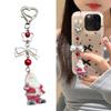 Flocking Santa Clauses Christmas Keychain Star Bowknot Pendant Portable Stocking Stuffers for Kids and Adults Daily Use