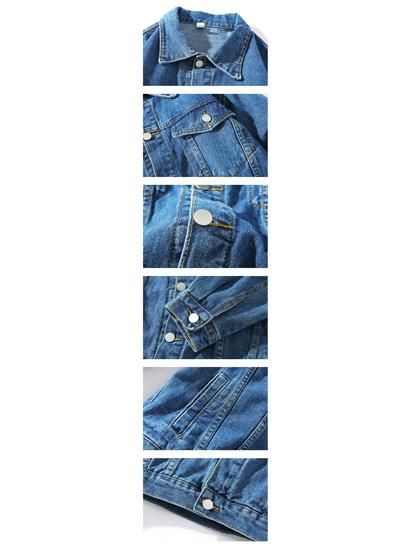 Alsidig Denimjakke til Plus Size, Unisex, til Efterår/Vinter