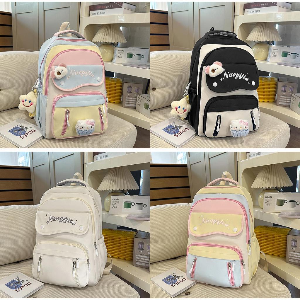 Girl School Backpack College Style Lightweight Nylon With Large Capacity For Teens