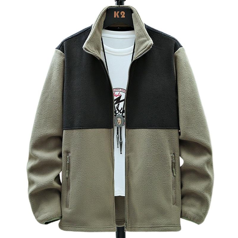 Cozy Up Fleece Jacket Men Full Zip Winter Coat with Pockets Classic Warm Sweatshirt