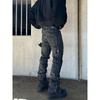 VibeStreet Autumn Winter Outdoor Casual Mens Jeans Streetwear Vintage Solid Color Straight Jean Pants Men Stylish Slim Fit Denim Trousers