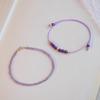 Natural Amethyst Stackable Bracelet With Gold Beads for Women Elegant Layering Jewelry Spiritual Healing Crystals Gift
